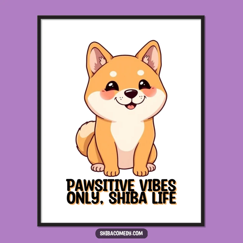 Funny Free Printable Wall Art: Attentive Shiba Inu, Whimsical Downloadable Decor