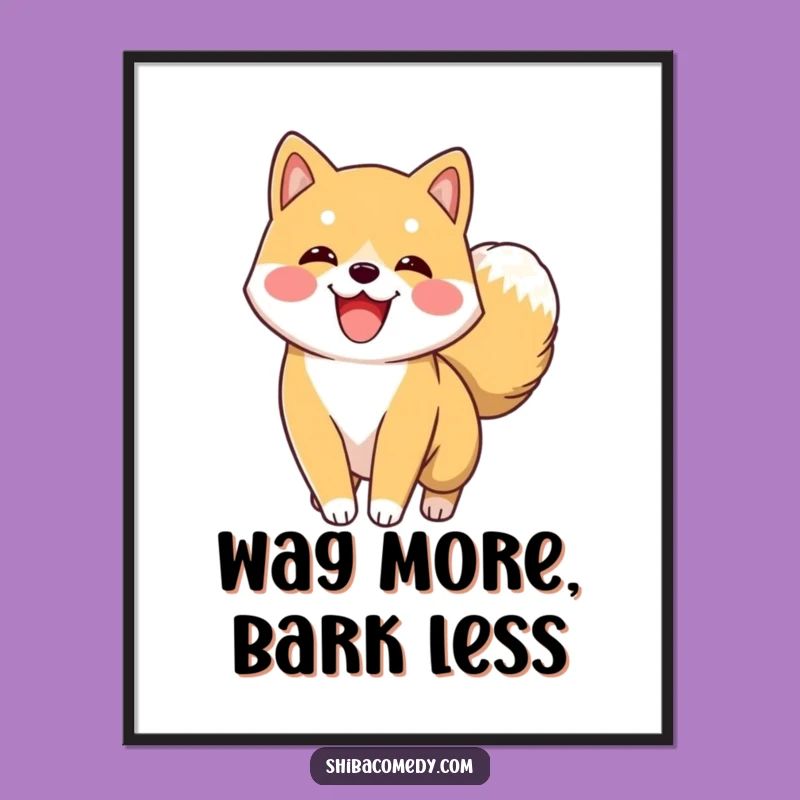 Funny Free Printable Wall Art: Excited Shiba Inu - Downloadable Dog Art