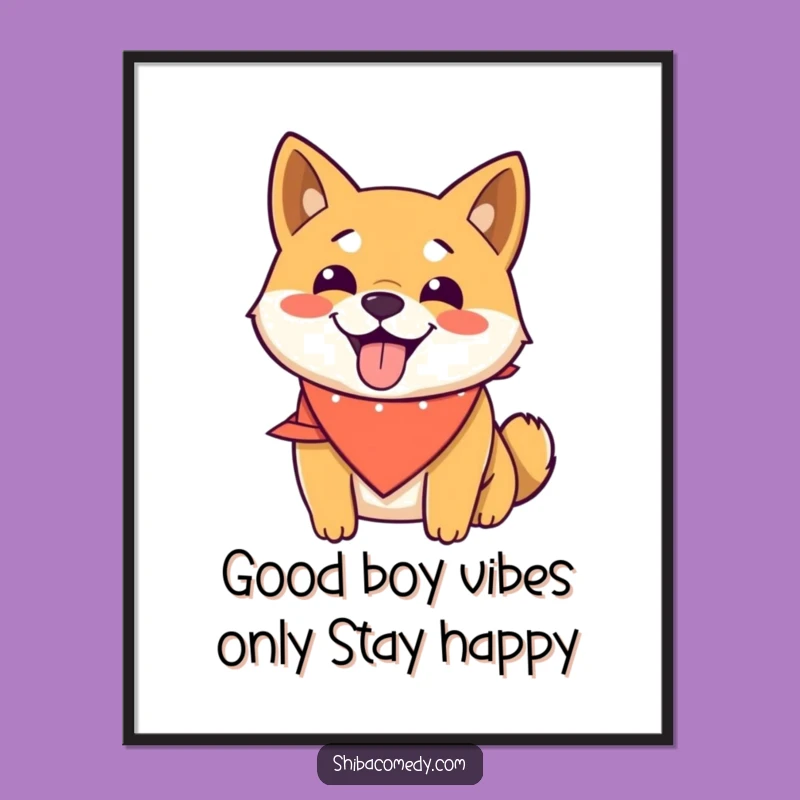 Free Printable Shiba Inu Wall Art: Happy Doggo Funny Downloadable Art Print