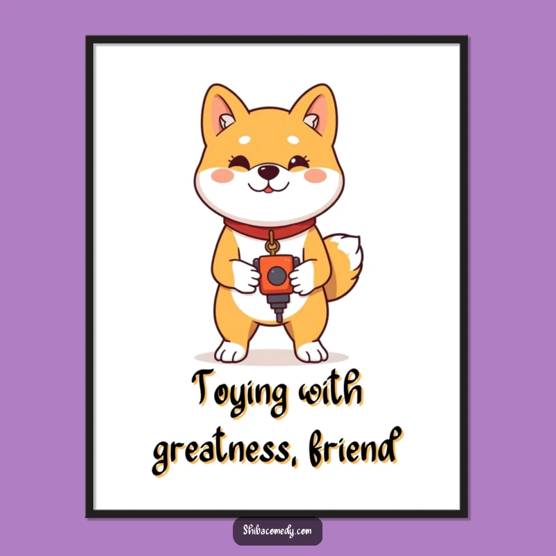 Free Printable Wall Art: Proud Shiba Inu with Toy, Downloadable Art!