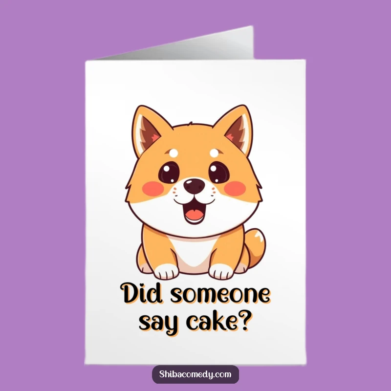 Free Printable Birthday Card: Surprised Shiba Inu design, a LOL downloadable gift for celebration.
