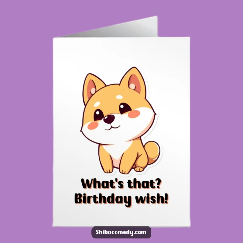 Free Printable Birthday Card: Curious Shiba Inu Head Tilt