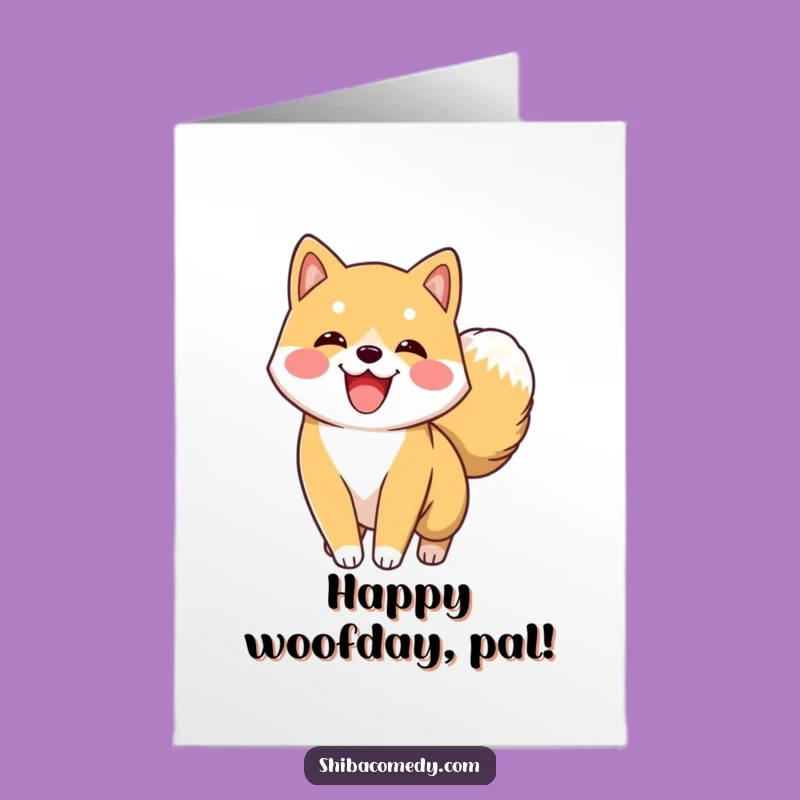 Free Printable Birthday Card: Happy Shiba Wag - Downloadable Dog Lover Gift