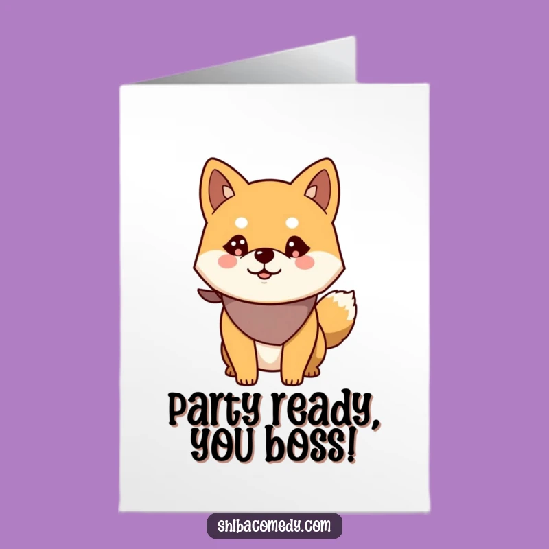 Free Printable Shiba Inu Birthday Card: Alert Dog, Funny Downloadable Gift for Lovers