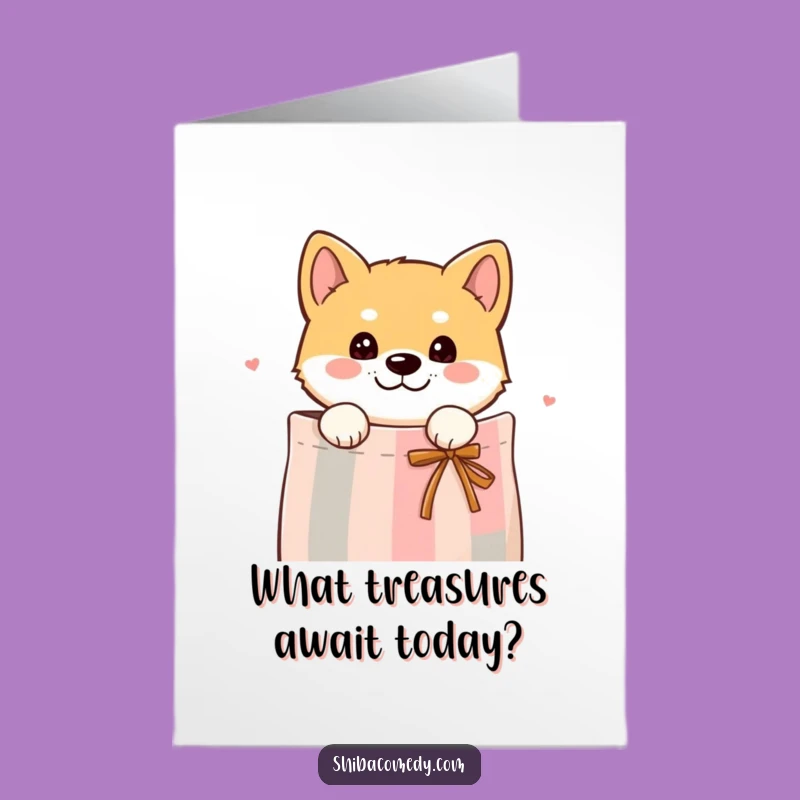 Free Printable Shiba Inu Birthday Card: Gift Peek Downloadable Greeting Fun