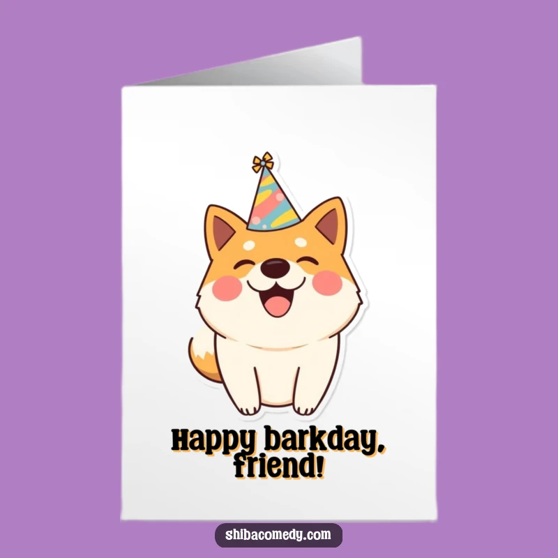 Free Printable Shiba Inu Birthday Card: Joyful Party Dog Downloadable Greeting