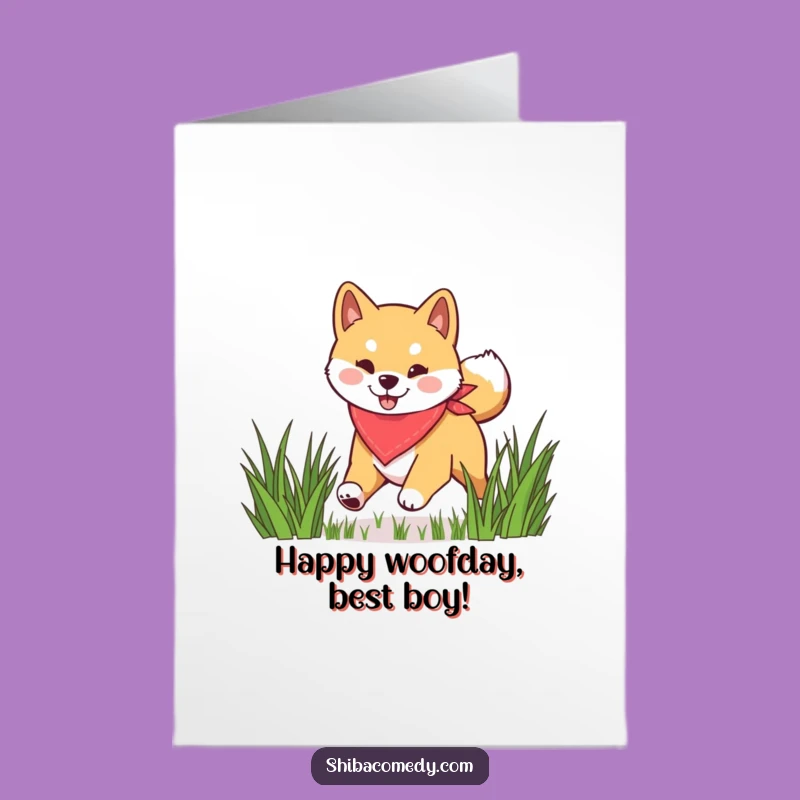 Free Printable Birthday Card: Energetic Shiba Inu Birthday Fun!