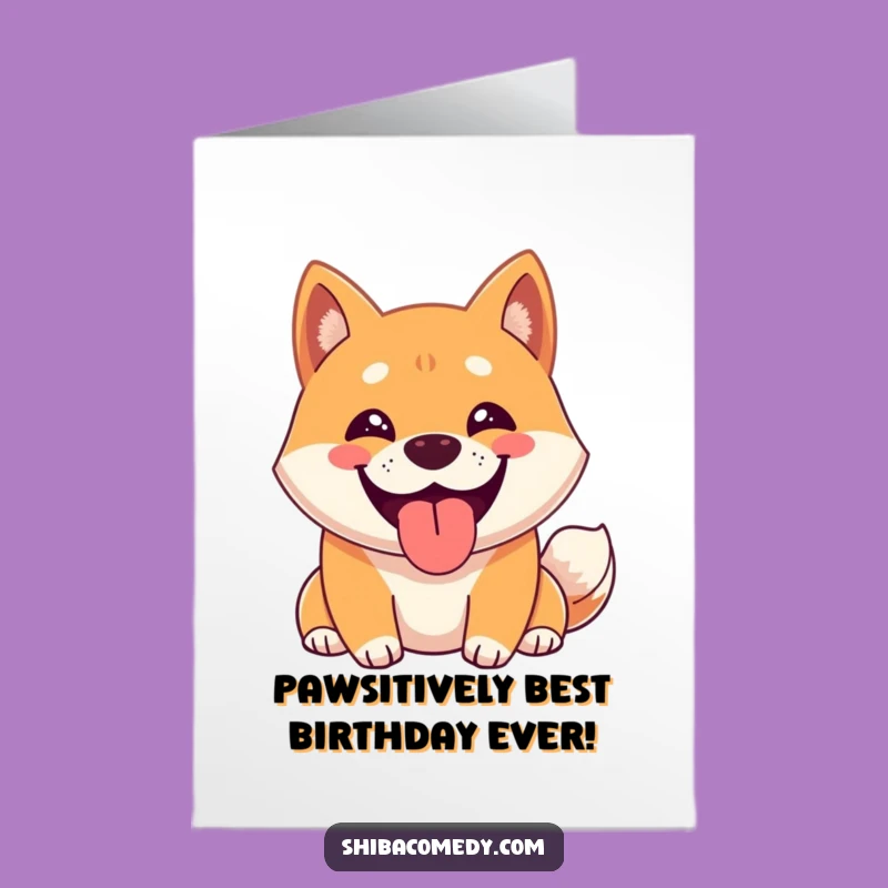 Free Printable Birthday Card: Grinning Shiba Fun - Downloadable Dog Gift