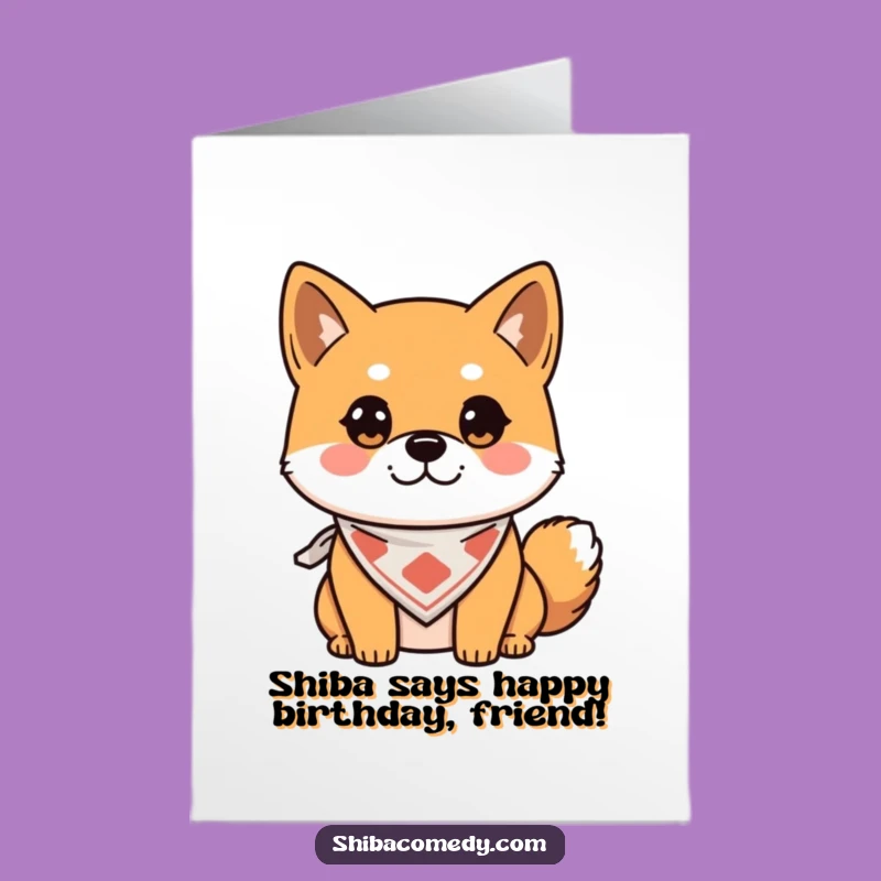 Free Printable Shiba Inu Birthday Card: Alert Doggo Funny Downloadable Gift