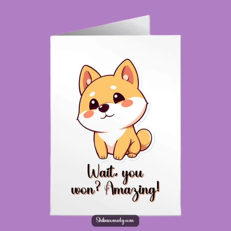 Free Printable Congrats Card: Curious Shiba Inu Tilt