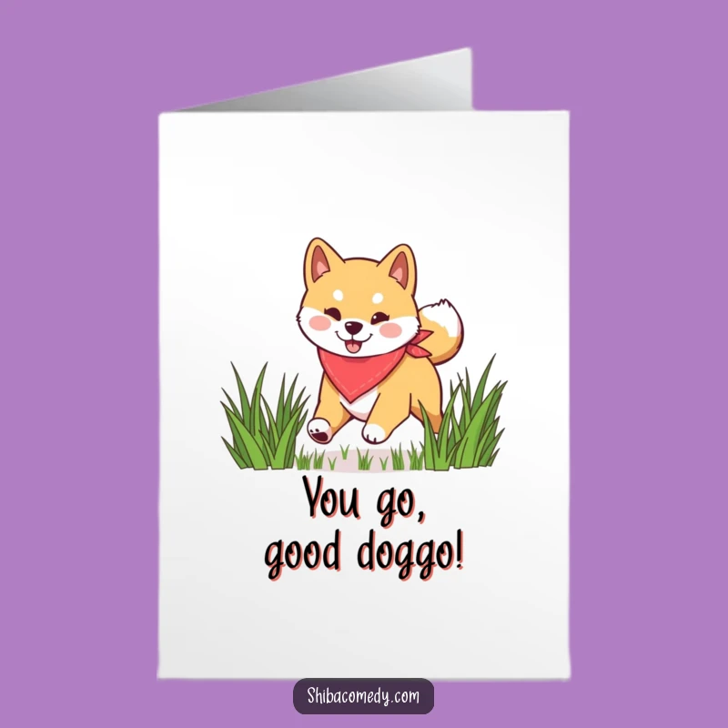 Free Printable Congrats Card: Shiba Inu Victory Bound Celebration!