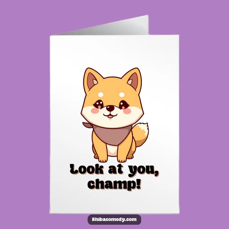 Free Printable Shiba Inu Congrats Card: Alert Dog, Funny Downloadable Gift for Wins