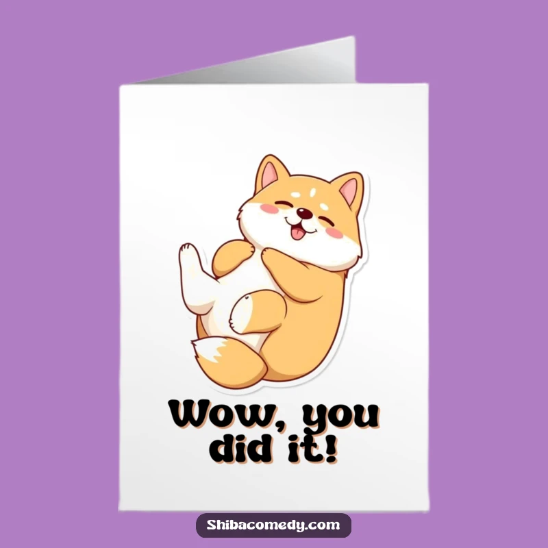 Free Printable Shiba Inu Congrats Card: Hilarious Dog Roll Celebration