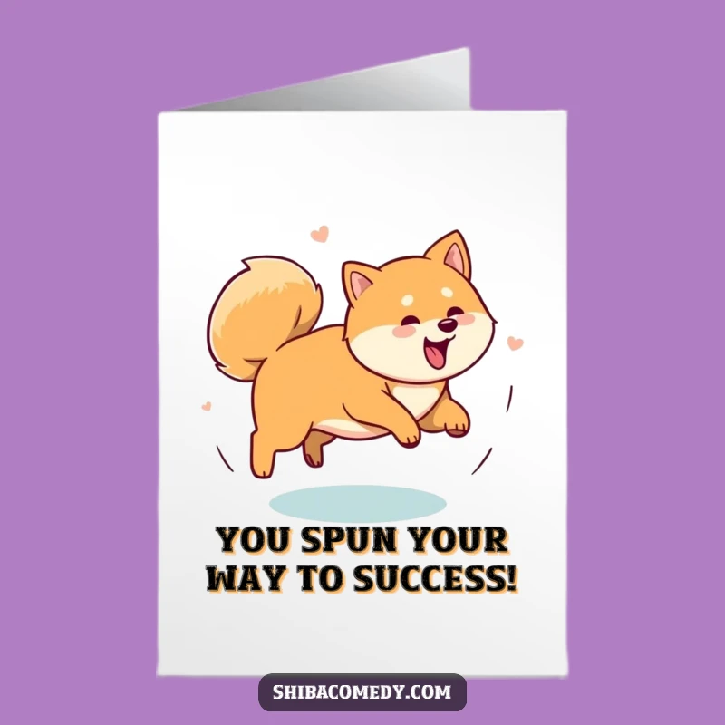Free Printable Shiba Inu Congrats Card: Spinning Tail Downloadable Greeting