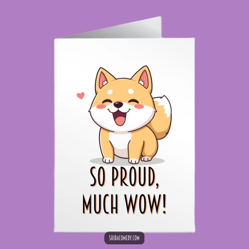 Free Printable Congrats Card: Excited Shiba Inu Tail Wagging