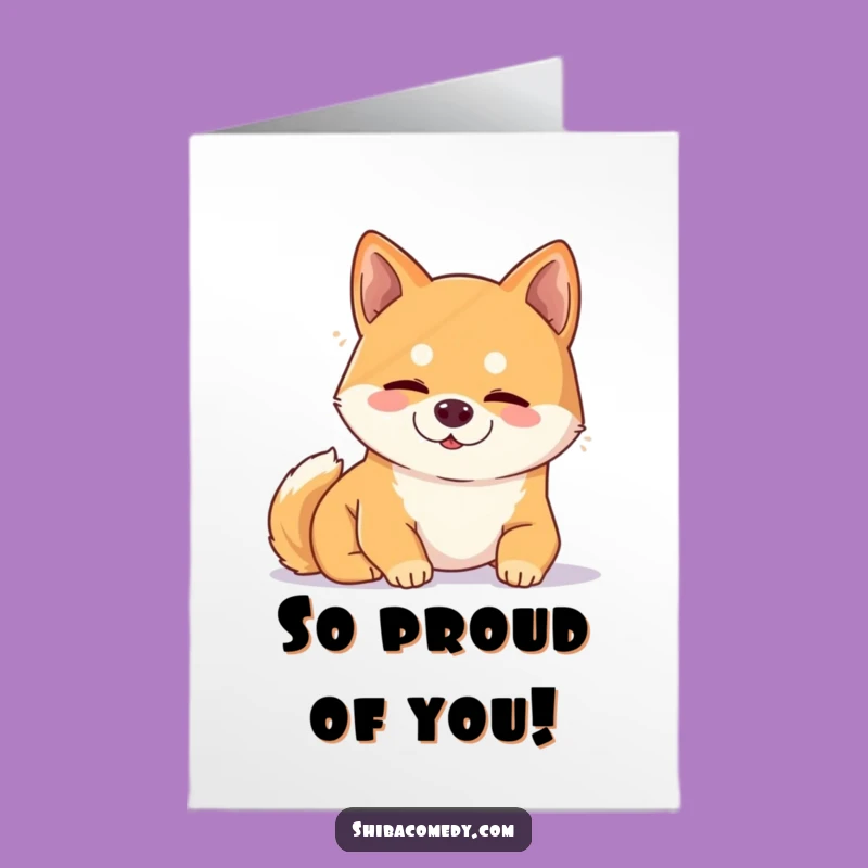 Free Printable Congrats Card: Snoozing Shiba Success, Humorous Downloadable Gift