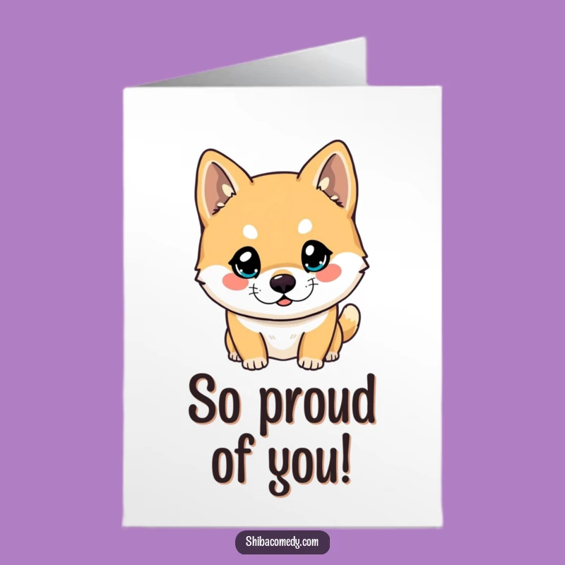 Free Printable Shiba Inu Congrats Card: Cute Eyes, Big Wins