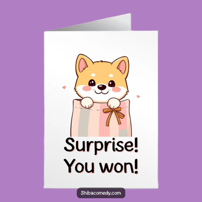 Free Printable Shiba Inu Congrats Card: Gift Peek Downloadable Celebration
