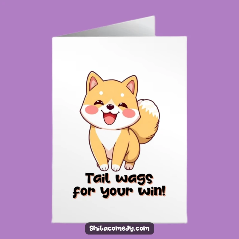 Free Printable Congrats Card: Wagging Shiba Success - Easy Downloadable Gift