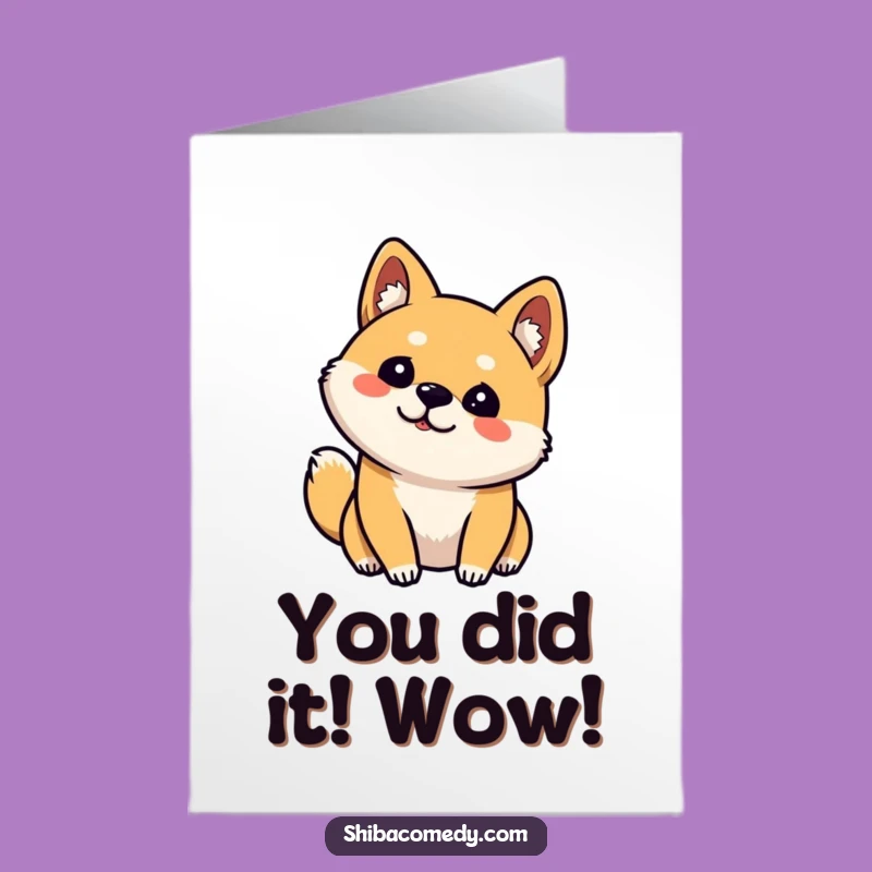Free Printable Shiba Inu Congrats Card: Funny Downloadable Gift for New Achievements