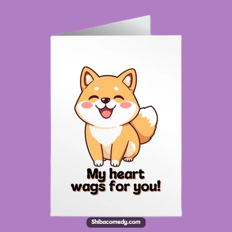 Free Printable Happy Shiba Inu Thank You Card: Wagging Tail Downloadable Note