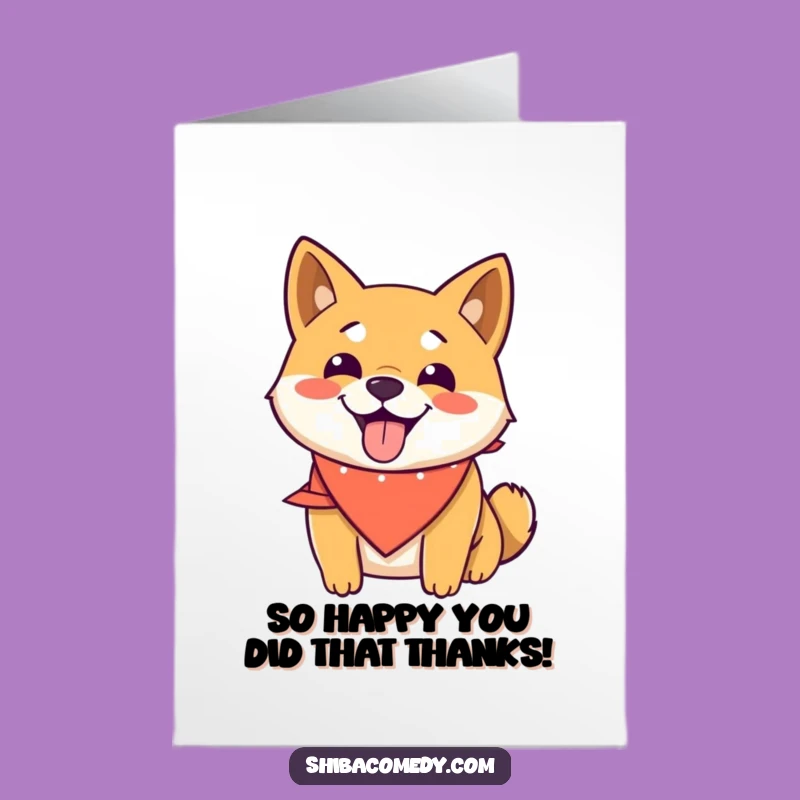 Free Printable Shiba Inu Thank You Card: Cheerful Pooch Funny Downloadable Gift