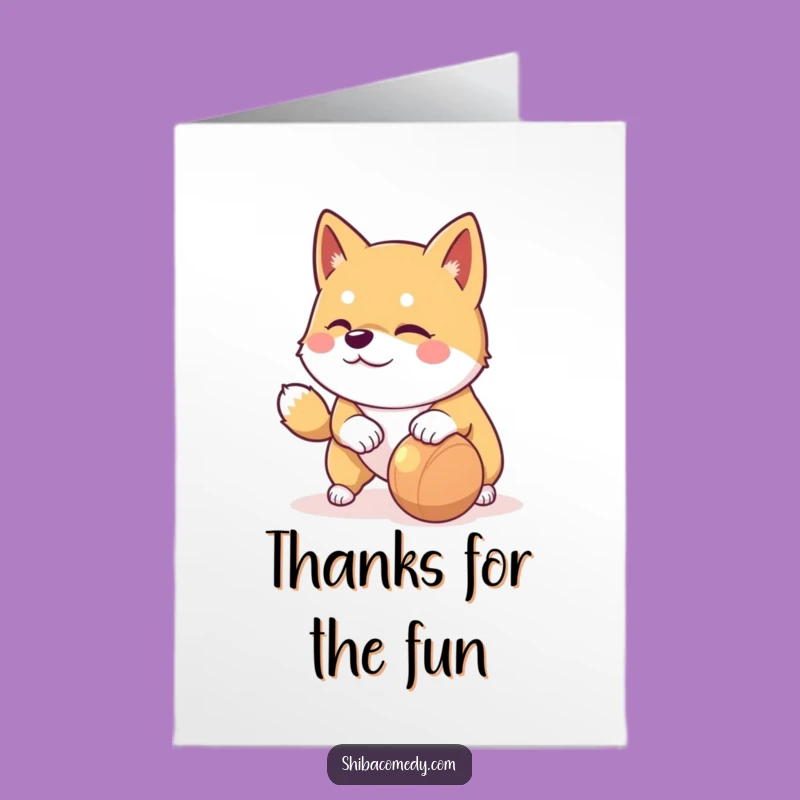 Free Printable Thank You Card: Playful Shiba Thanks, Humorous Downloadable Gift