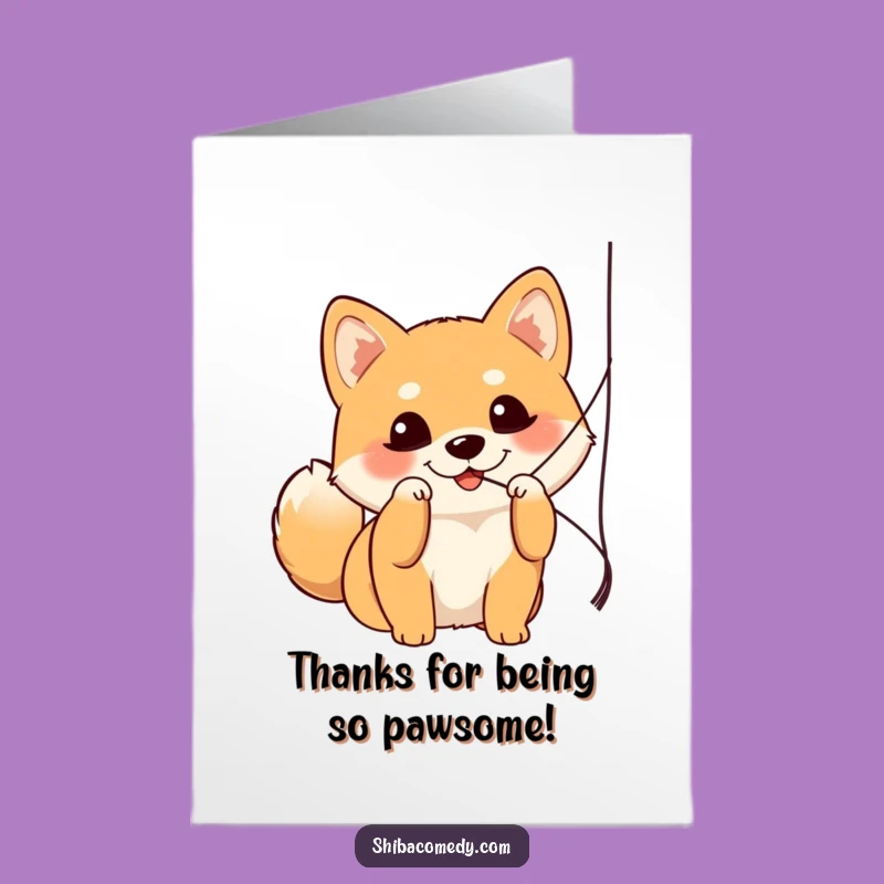 Free Printable Shiba Inu Thank You Card: Cute Dog Expressing Gratitude Downloadable