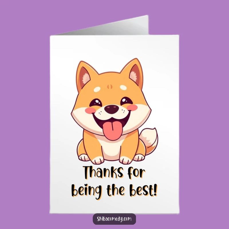 Free Printable Thank You Card: Grinning Shiba Thanks - Quick Downloadable Gift