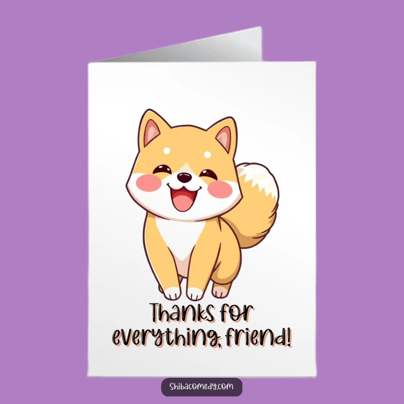 Free Printable Thank You Card: Shiba Tail Wag - Quick Downloadable Gift