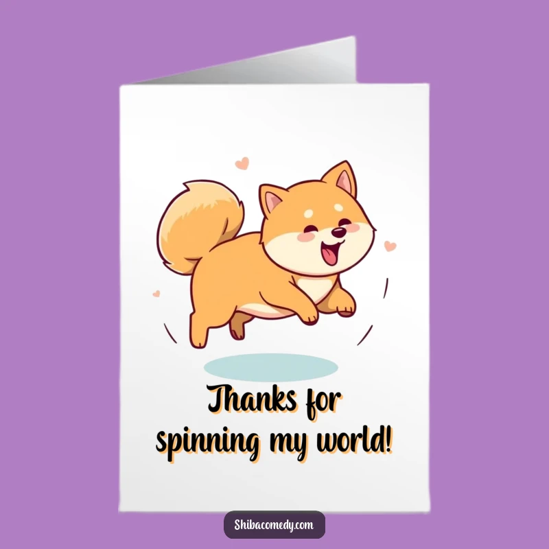 Free Printable Shiba Inu Thank You Card: Tail Chase Downloadable Note