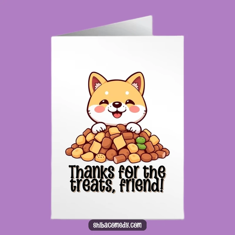 Free Printable Thank You Card: Shiba Inu Treat Surprise Digital Download