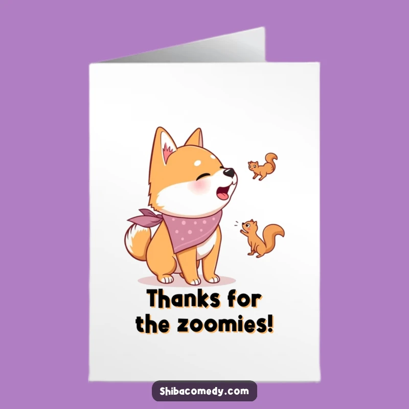 Funny Shiba Inu Squirrel Thank You Free Printable Card - Adorable Dog Downloadable