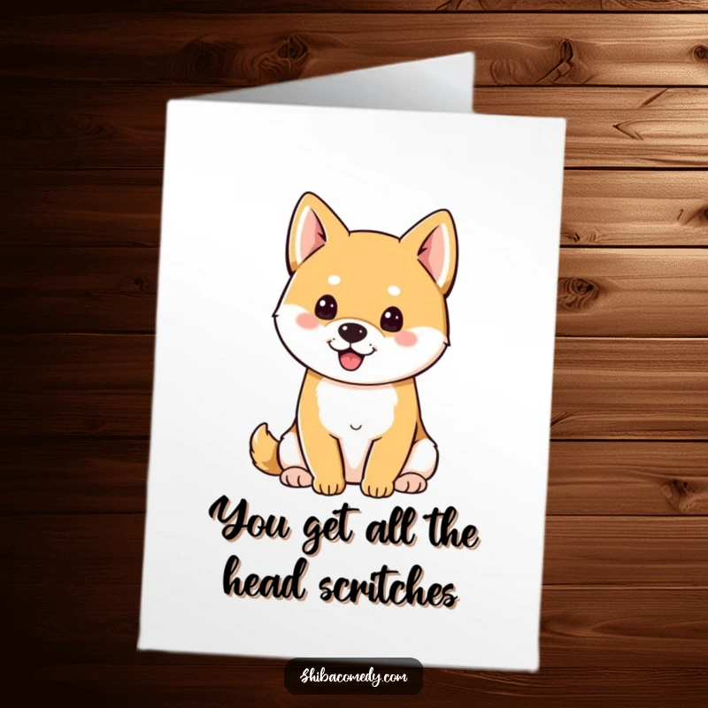 Free Printable thank you card featuring a Shiba Inu with perky ears, sitting attentively and ready to say thank you.