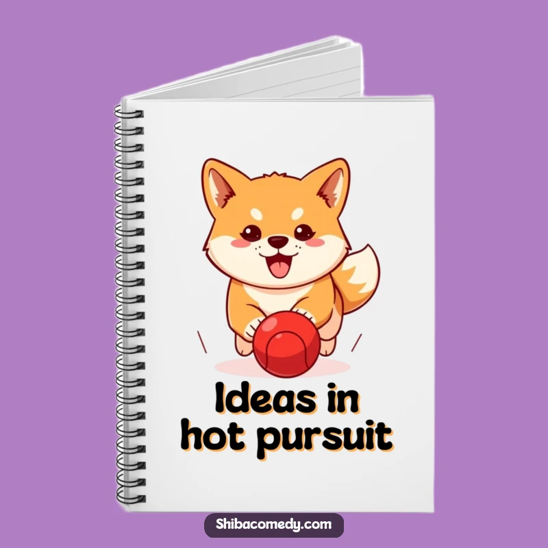 Funny Determined Shiba Inu Ball Chase Notebook: Track Your Goals