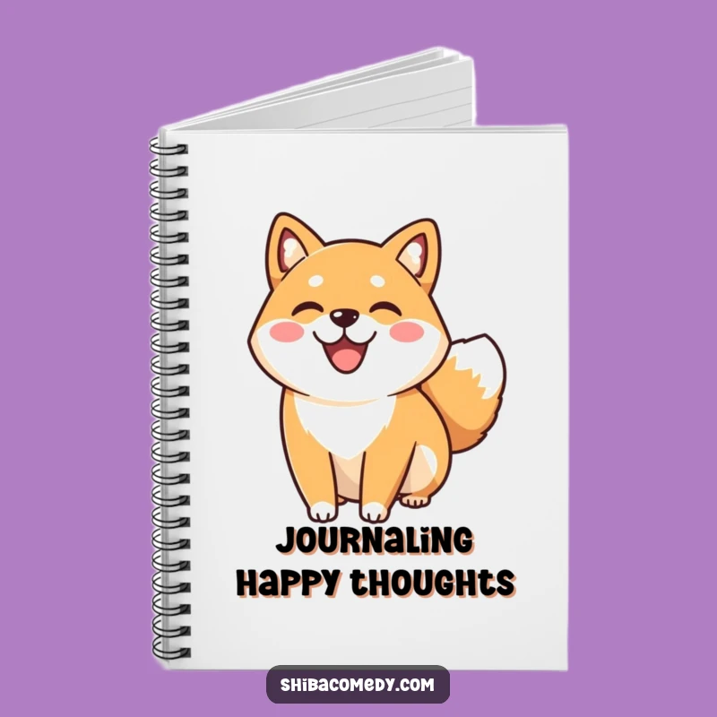 Funny Happy Shiba Inu Notebook: Jot Down Your Happy Thoughts