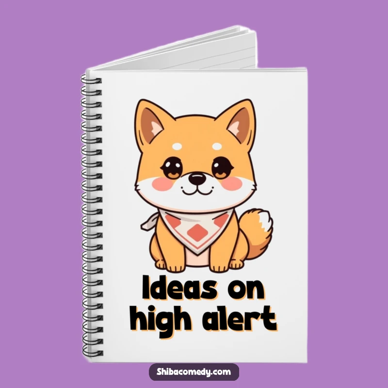 Funny Shiba Inu Notebook - Alert Dog Journal, Perfect Gift for Note-Takers