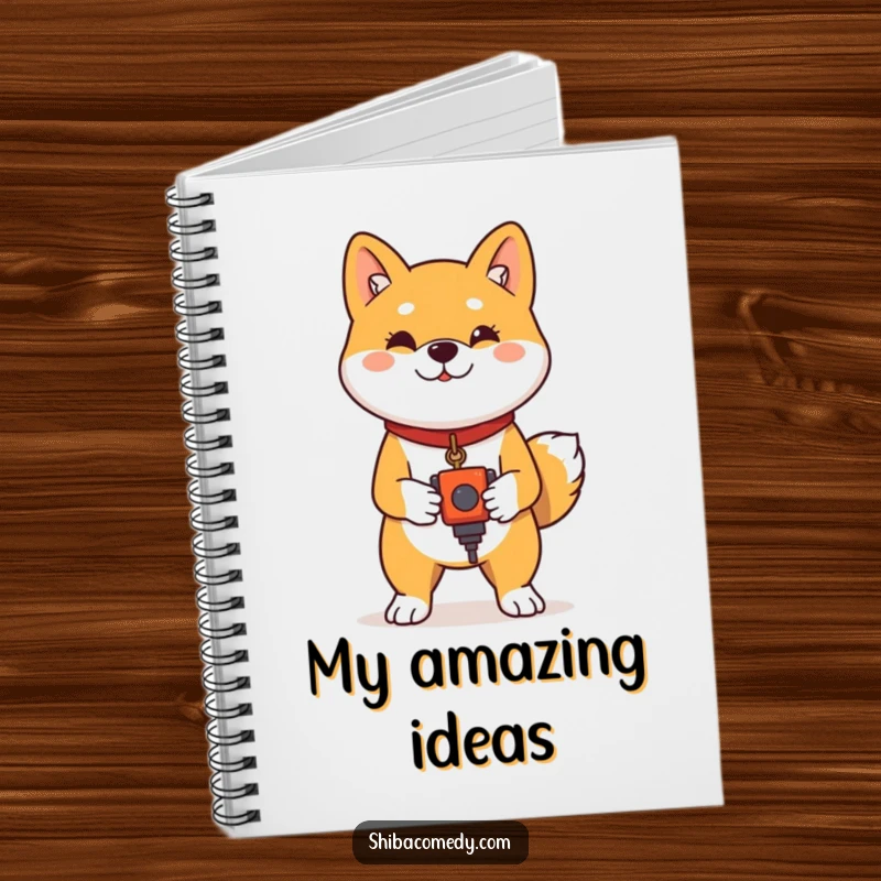 Funny Shiba Inu Notebook: A proud Shiba Inu stands with a toy, inspiring funny thoughts and creative writing.