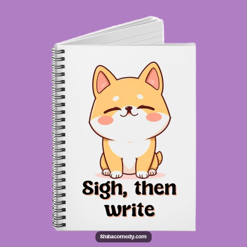 Funny Shiba Inu Sigh Notebook - Relaxed Dog Journal for Thoughts