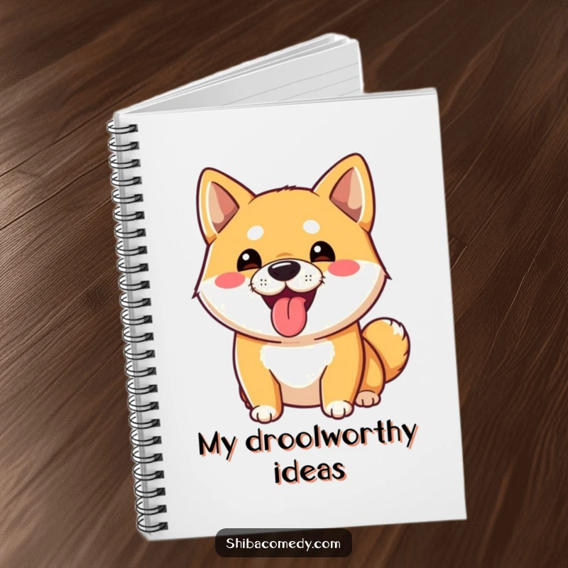 Funny Shiba Inu Notebook: A playful Shiba Inu dog sticks its tongue out, ideal for journaling and creative note-taking.