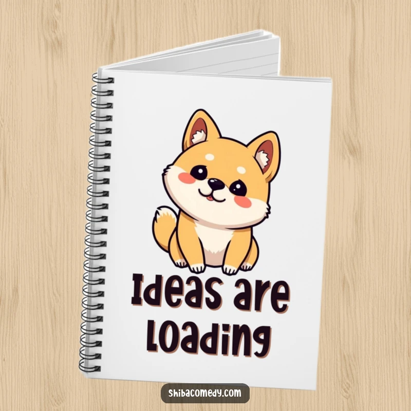 Funny Shiba Inu Notebook: Cover features a curious dog tilting its head, one ear up, inspiring creative thoughts and notes.