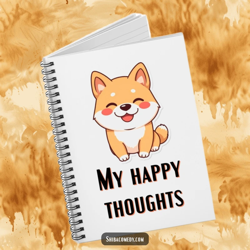 Funny Shiba Inu Notebook: A smiling Shiba Inu dog with a playful grin, ideal for journaling and note-taking.