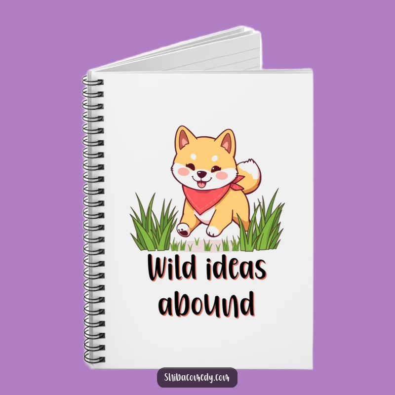 Funny Shiba Inu Bandana Grass Notebook, Jot Down Fun, Excellent Funny Gift