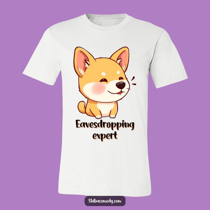 Funny Shiba Inu Listening T-Shirt: Wear Your Attention to Detail!