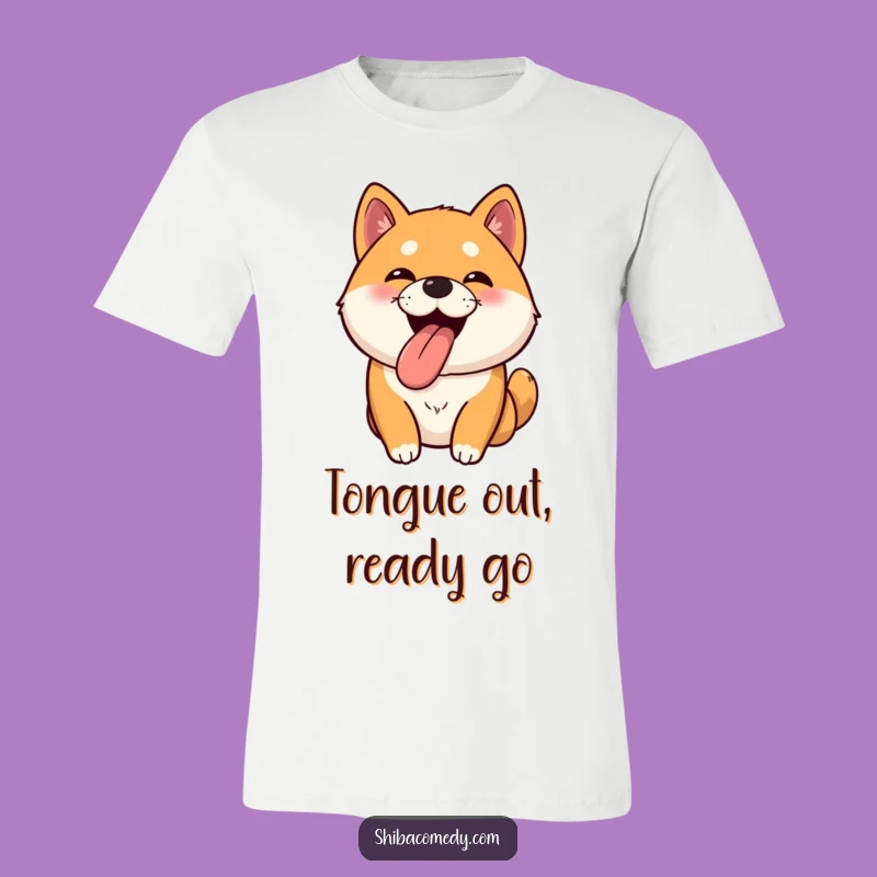 Funny Bouncy Shiba Inu T-Shirt: Lolling Tongue Fun Tee, a Great Funny Gift