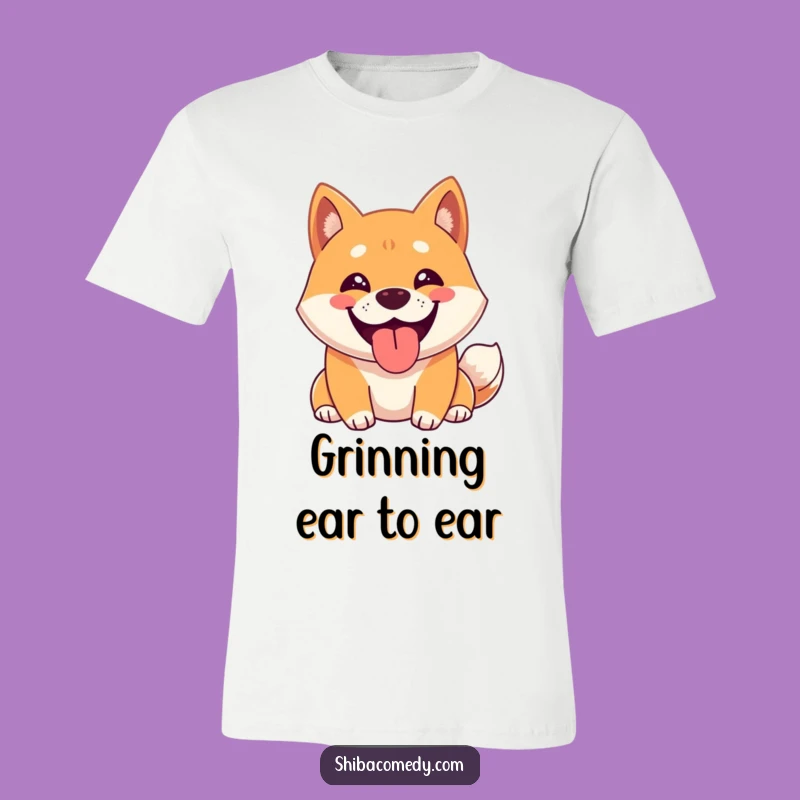 Funny Happy Shiba Inu Grin T-Shirt: Show Your Joy with Hilarious Style!