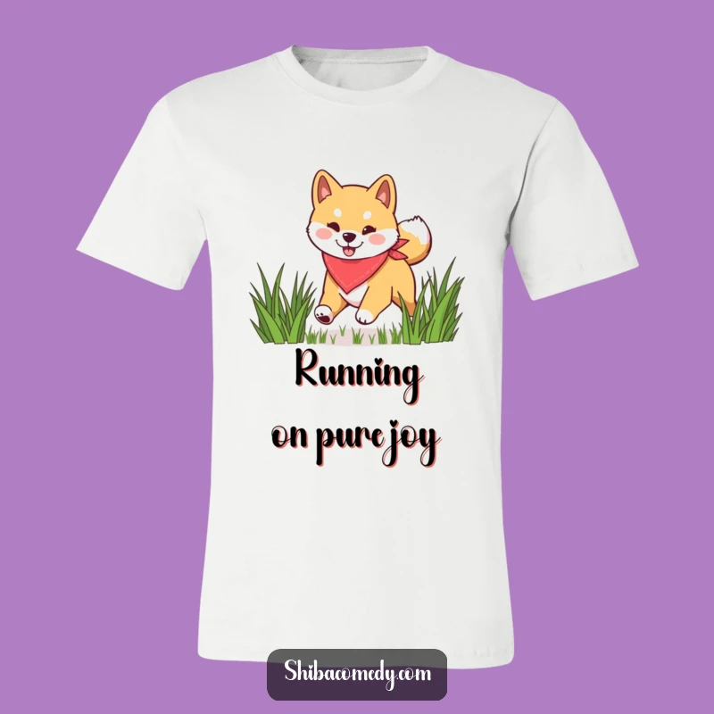 Funny Shiba Inu Bandana Grass T-Shirt, Active Dog, Great Funny Gift Idea