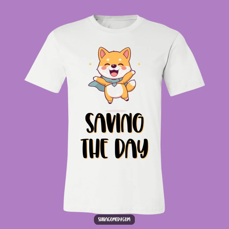 Funny Shiba Inu Cape T-Shirt: Wear Your Inner Hero
