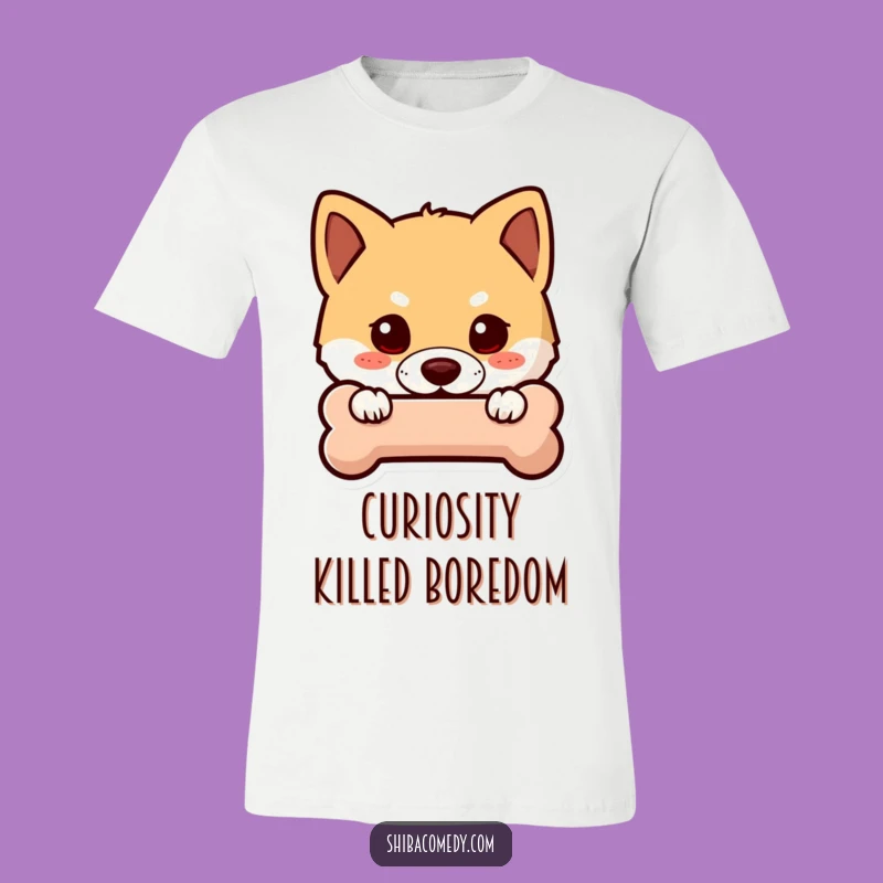 Funny Shiba Inu Peek T-Shirt - Curious Dog Tee for Hide-and-Seek Fun
