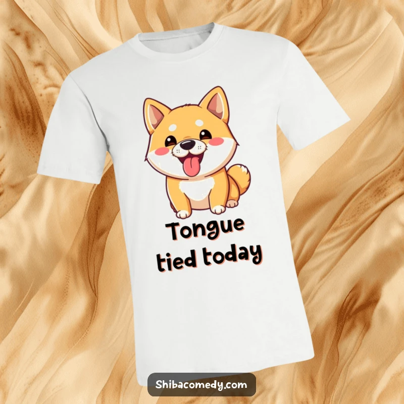 Funny Shiba Inu T-Shirt: A playful Shiba Inu dog proudly sticks its tongue out, showcasing its funny and happy personality.